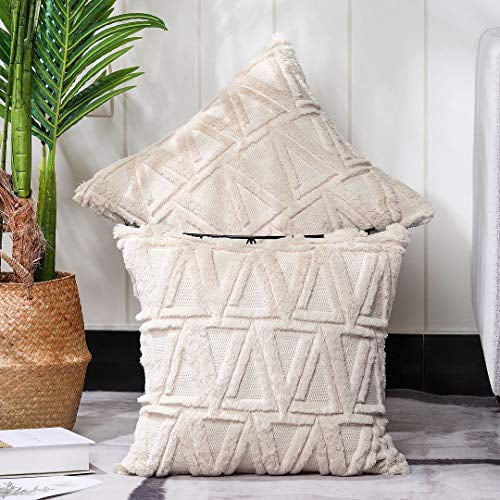 Navy Blue, 18''x18'' YOUR SMILE Pack of 2 Boho Luxury Style Soft Plush Short Wool Velvet Decorative Throw Pillow Covers Square Cushion Case Pillowcase for Sofa Bedroom Navy Blue, 18''x18'' YOUR SMILE Pack of 2 Boho Luxury Style Soft Plush Short Wool Velvet Decorative Throw Pillow Covers Square Cushion Case Pillowcase for Sofa Bedroom